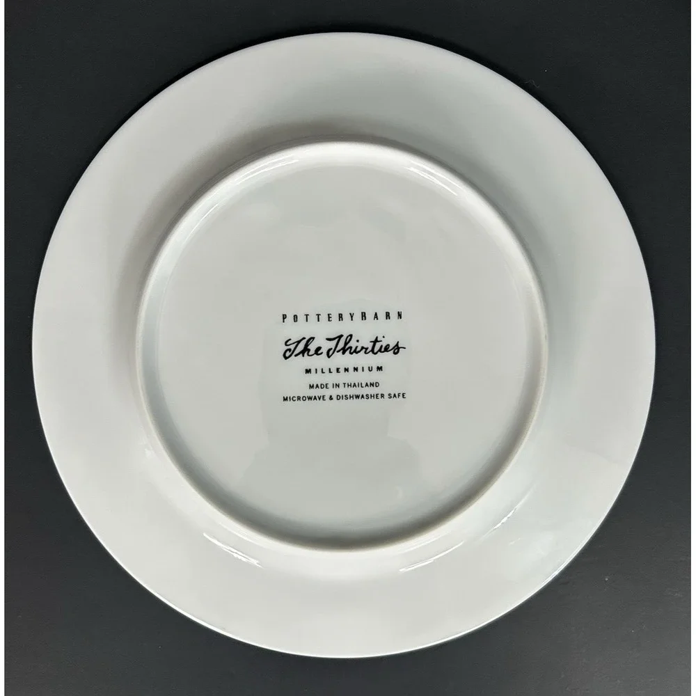Pottery Barn Millennium Series Decade Salad Dessert Plates Set of 12 Retro